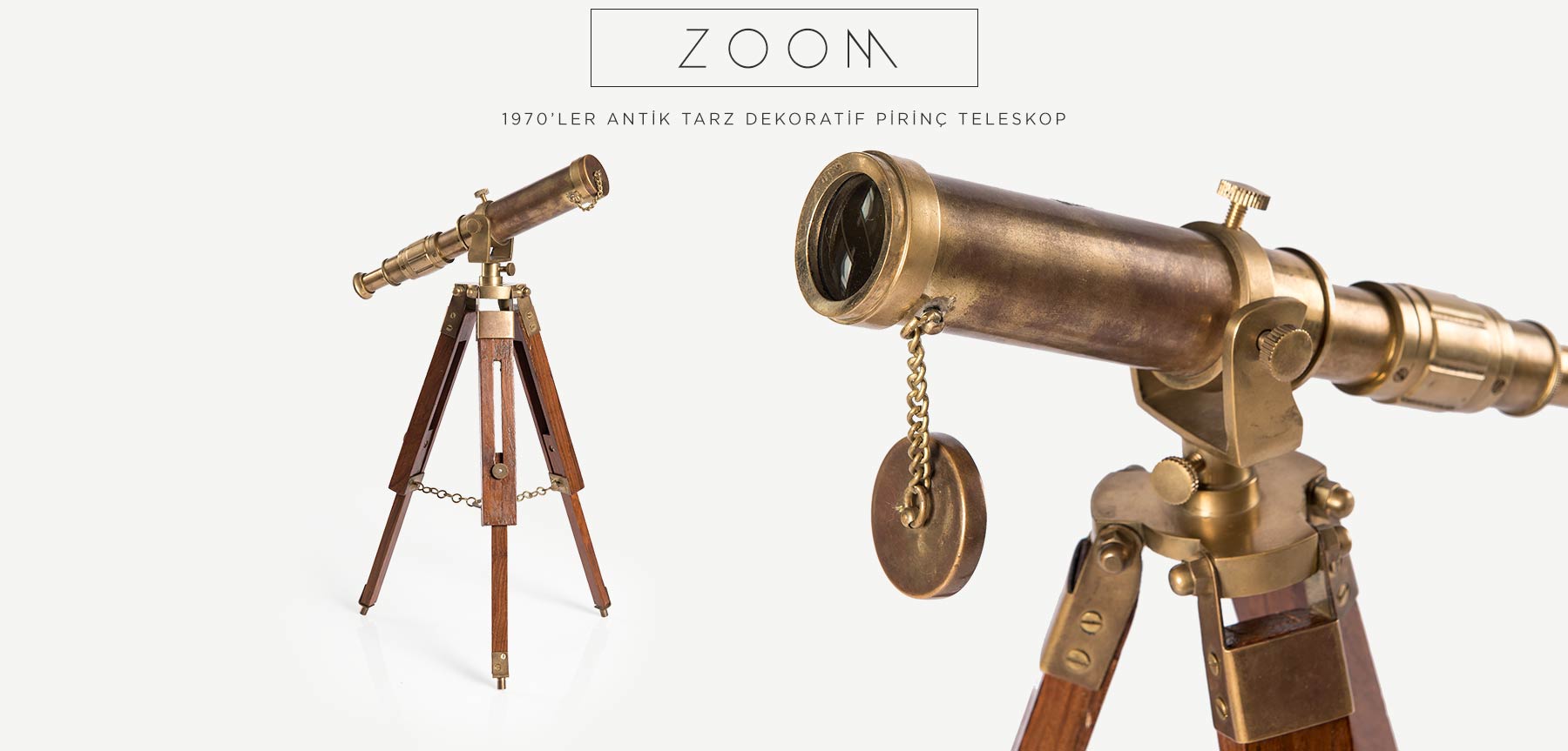 zoom antik pirinç teleskop'in resmi