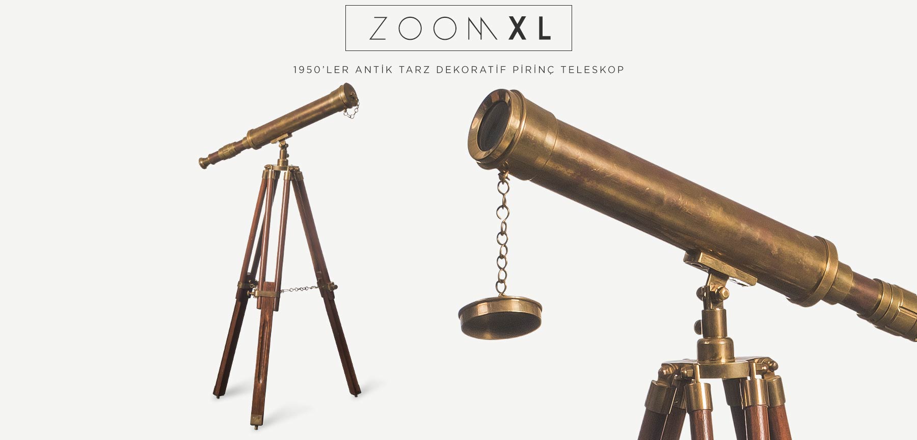 zoom xl antik pirinç teleskop'in resmi