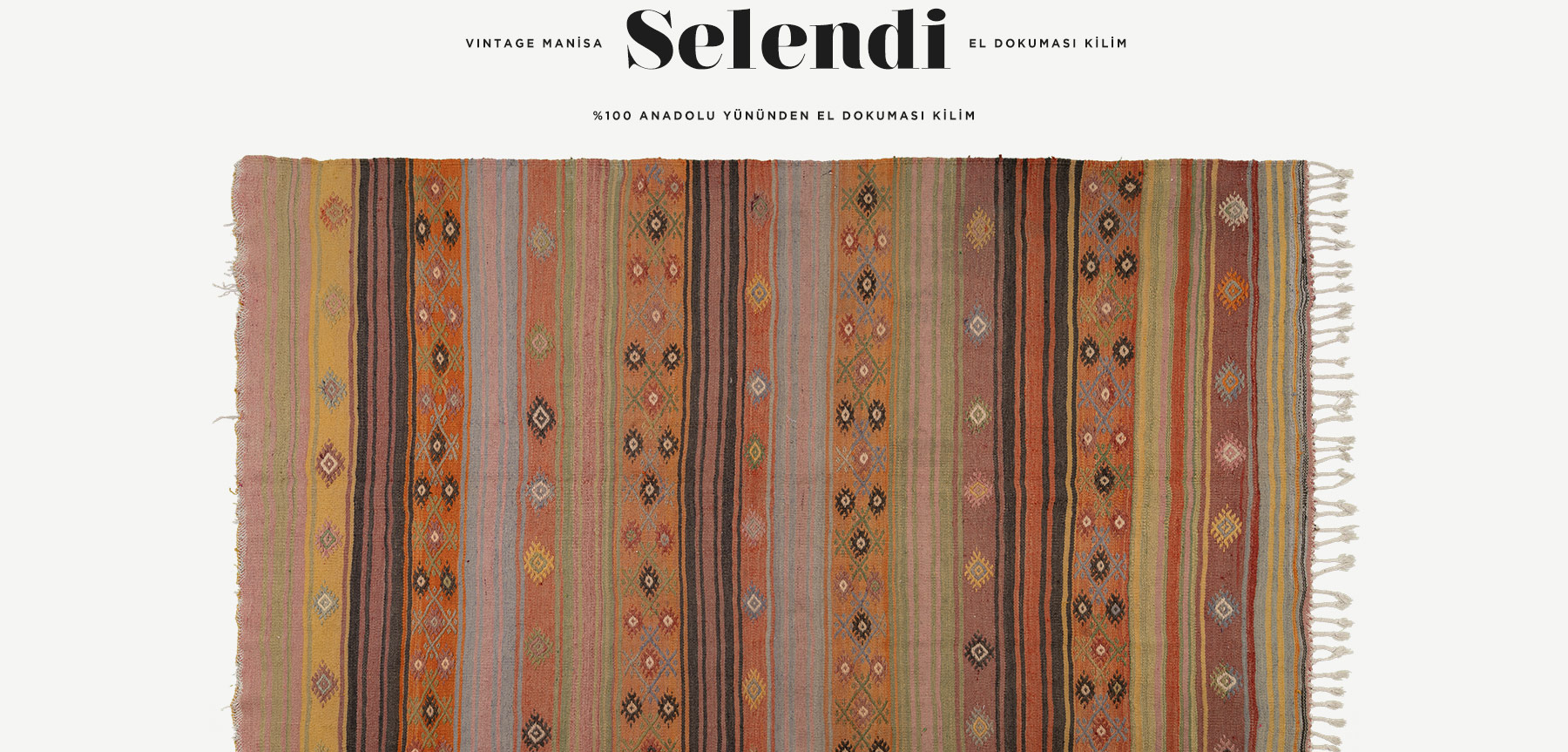 vintage manisa selendi cicim el dokuması kilim 5,03 m2'in resmi