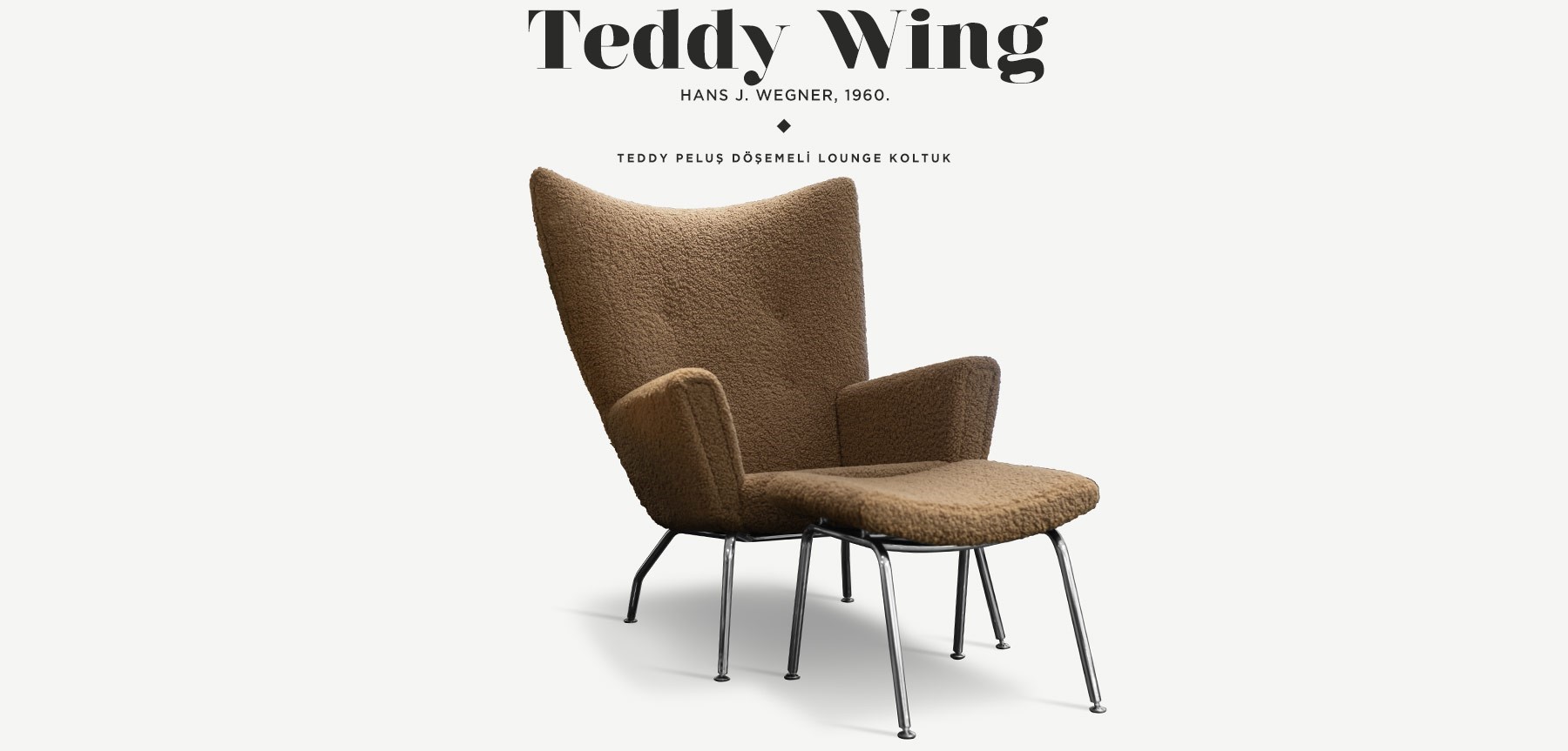 wing chair teddy edition sütlü kahve'in resmi
