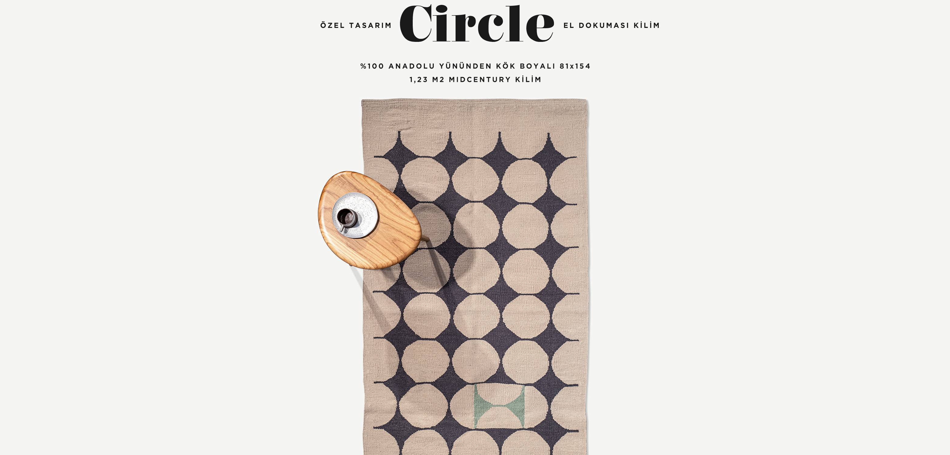 circle el dokuması kilim 81x154, 1,23 m2'in resmi