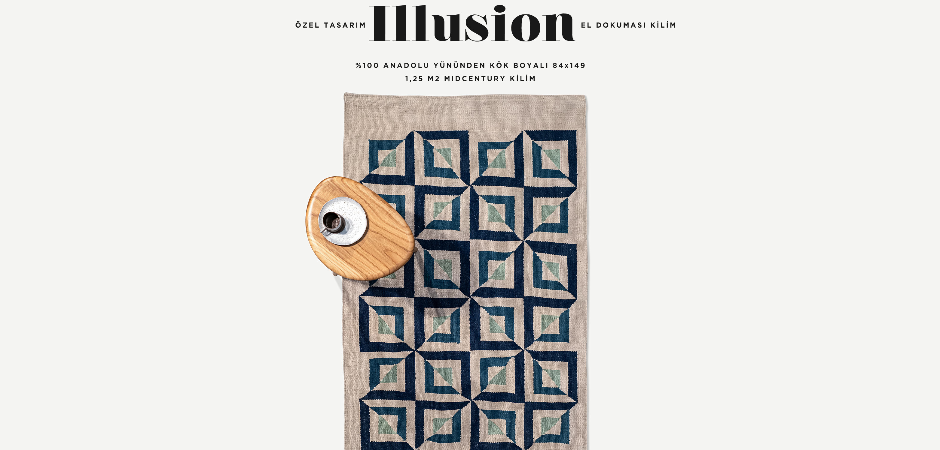 illusion el dokuması kilim 84x149, 1,25 m2'in resmi